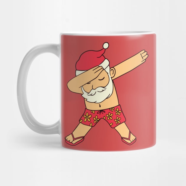 Dabbing Summer Santa Claus Cartoon by SLAG_Creative